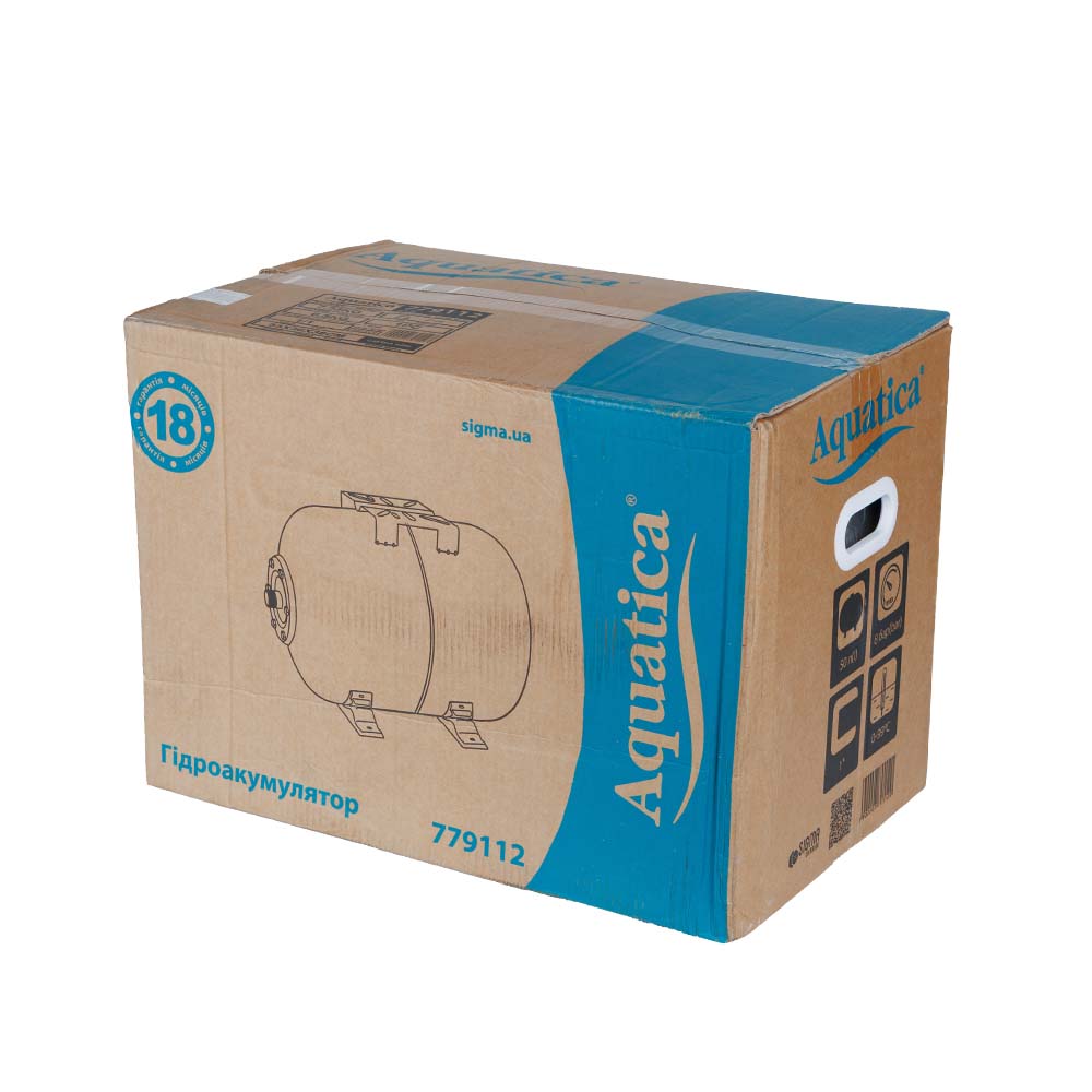 Гідроакумулятор Aquatica горизонтальний 50 л (нерж)