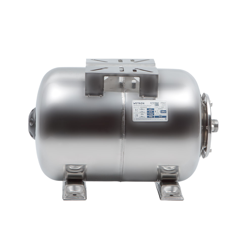 Гідроакумулятор Wetron горизонтальний 24 л (нерж) HTw24SS