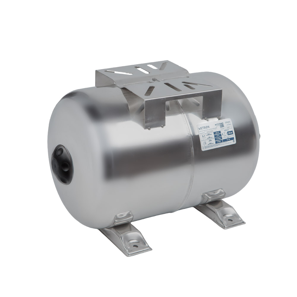 Гідроакумулятор Wetron горизонтальний 24 л (нерж) HTw24SS