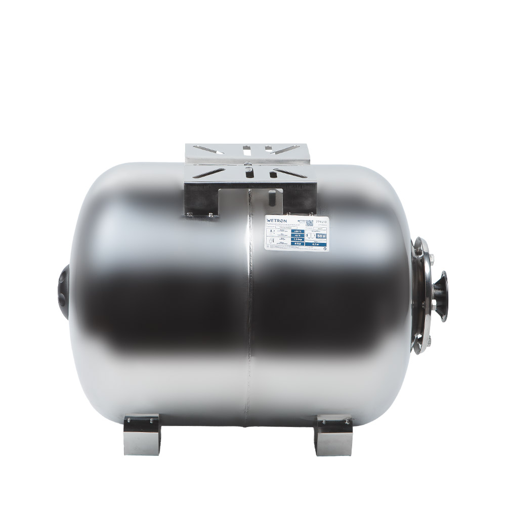 Гідроакумулятор Wetron горизонтальний 50 л (нерж) HTw50SS