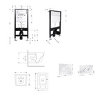 Готовое решение Qtap для ванной комнаты: подвесной унитаз Crow Rimless 485 х 340 x 330 + комплект инсталляции Standard (круглая кнопка Chrome)