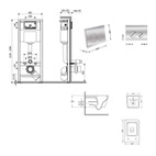 Готовое решение Qtap для ванной комнаты: подвесной унитаз Crow Ultra Quiet 520 x 360 x 290 + комплект инсталляции Nest 4 в 1 (круглая клавиша Chrome)