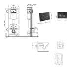 Готовое решение Qtap для ванной комнаты: подвесной унитаз Crow Ultra Quiet 520 x 360 x 290 + комплект инсталляции Nest 4 в 1 (круглая клавиша Matt Black)