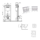 Готове рішення Qtap для ванної кімнати: підвісний унітаз Crow Ultra Quiet 520 x 360 x 290 + комплект інсталяції Nest 4 в 1 (квадратна клавіша Chrome)