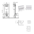 Готовое решение Qtap для ванной комнаты: подвесной унитаз Crow Ultra Quiet 520 x 360 x 290 + комплект инсталляции Nest 4 в 1 (линейная клавиша Chrome)