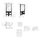 Готовое решение Qtap для ванной комнаты: подвесной унитаз Crow Ultra Quiet 520 x 360 x 290 + комплект инсталляции Standard (круглая кнопка Chrome)