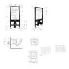 Готовое решение Qtap для ванной комнаты: подвесной унитаз Crow Ultra Quiet 520 x 360 x 290 + комплект инсталляции Standard (линейная кнопка White)