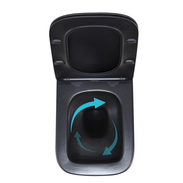 Готовое решение Qtap для ванной комнаты: подвесной унитаз Crow Ultra Quiet Black 485 x 340 x 290 + комплект инсталляции Standard (круглая кнопка Chrome)