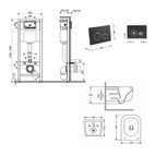 Готовое решение Qtap для ванной комнаты: подвесной унитаз Gemini Ultra Quiet 485 x 340 x 350 + комплект инсталляции Nest 4 в 1 (круглая клавиша Matt Black)
