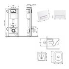 Готовое решение Qtap для ванной комнаты: подвесной унитаз Gemini Ultra Quiet 485 x 340 x 350 + комплект инсталляции Nest 4 в 1 (линейная клавиша White)