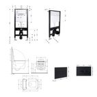 Готовое решение Qtap для ванной комнаты: подвесной унитаз Gemini Ultra Quiet 520 x 360 x 350 + комплект инсталляции Standard (линейная кнопка Black)