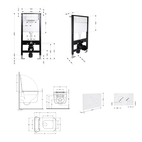 Готове рішення Qtap для ванної кімнати: підвісний унітаз Gemini Ultra Quiet Black 520 x 360 x 350 + комплект інсталяції Standard (кругла клавіша White)