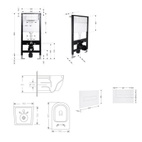 Готовое решение Qtap для ванной комнаты: подвесной унитаз Jay Rimless 485 x 360 x 320 + комплект инсталляции Standard (линейная кнопка White)