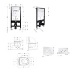 Готовое решение Qtap для ванной комнаты: подвесной унитаз Jay Rimless 520 x 360 x 320 + комплект инсталляции Standard (круглая кнопка Chrome)