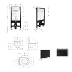 Готовое решение Qtap для ванной комнаты: подвесной унитаз Jay Rimless 520 x 360 x 320 + комплект инсталляции Standard (линейная кнопка Black)