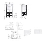 Готовое решение Qtap для ванной комнаты: подвесной унитаз Jay Ultra Quiet 485 x 360 x 320 + комплект инсталляции Standard (линейная кнопка White)