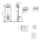 Готовое решение Qtap для ванной комнаты: подвесной унитаз Jay Ultra Quiet 520 x 360 x 320 + комплект инсталляции Nest 4 в 1 (круглая клавиша Chrome)