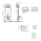 Готовое решение Qtap для ванной комнаты: подвесной унитаз Jay Ultra Quiet 520 x 360 x 320 + комплект инсталляции Nest 4 в 1 (линейная клавиша Chrome)