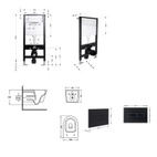 Готовое решение Qtap для ванной комнаты: подвесной унитаз Jay Ultra Quiet 520 x 360 x 320 + комплект инсталляции Standard (линейная кнопка Black)