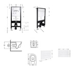 Готовое решение Qtap для ванной комнаты: подвесной унитаз Jay Ultra Quiet 520 x 360 x 320 + комплект инсталляции Standard (линейная кнопка White)