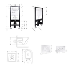Готовое решение Qtap для ванной комнаты: подвесной унитаз Jay Ultra Quiet Black 485 x 360 x 320 + комплект инсталляции Standard (круглая кнопка Chrome)