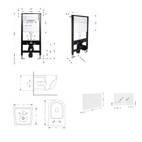 Готове рішення Qtap для ванної кімнати: підвісний унітаз Jay Ultra Quiet Black 485 x 360 x 320 + комплект інсталяції Standard (кругла клавіша White)