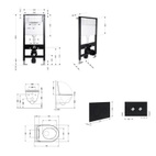 Готовое решение Qtap для ванной комнаты: подвесной унитаз Robin ML Ultra Quiet 490 x 365 x 325 + комплект инсталляции Standard (круглая кнопка Black)