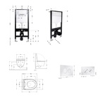 Готовое решение Qtap для ванной комнаты: подвесной унитаз Scorpio Ultra Quiet Black 520 x 365 x 365 + комплект инсталляции Standard (круглая кнопка Chrome)