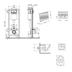 Готовое решение Qtap для ванной комнаты: подвесной унитаз Swan Ultra Quiet 520 x 360 x 320 + комплект инсталляции Nest 4 в 1 (круглая клавиша Chrome)