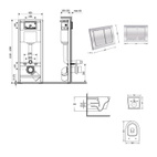 Готовое решение Qtap для ванной комнаты: подвесной унитаз Swan Ultra Quiet 520 x 360 x 320 + комплект инсталляции Nest 4 в 1 (квадратная клавиша Chrome)