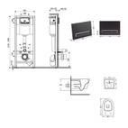 Готовое решение Qtap для ванной комнаты: подвесной унитаз Swan Ultra Quiet 520 x 360 x 320 + комплект инсталляции Nest 4 в 1 (линейная клавиша Matt Black)