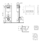 Готовое решение Qtap для ванной комнаты: подвесной унитаз Swan Ultra Quiet 520 x 360 x 320 + комплект инсталляции Nest 4 в 1 (линейная клавиша White)