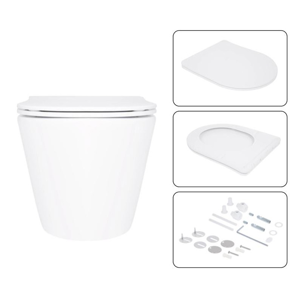 Готовое решение Qtap для ванной комнаты: подвесной унитаз Swan Ultra Quiet 520 x 360 x 320 + комплект инсталляции Nest 4 в 1 (линейная клавиша White)