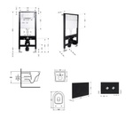 Готовое решение Qtap для ванной комнаты: подвесной унитаз Swan Ultra Quiet 520 x 360 x 320 + комплект инсталляции Standard (круглая кнопка Black)
