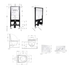 Готовое решение Qtap для ванной комнаты: подвесной унитаз Taurus Ultra Quiet 485 x 360 x 350 + комплект инсталляции Standard (круглая кнопка Chrome)