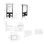 Готовое решение Qtap для ванной комнаты: подвесной унитаз Taurus Ultra Quiet 485 x 360 x 350 + комплект инсталляции Standard (линейная кнопка White)