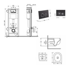 Готовое решение Qtap для ванной комнаты: подвесной унитаз Taurus Ultra Quiet 515 x 360 x 350 + комплект инсталляции Nest 4 в 1 (круглая клавиша Matt Black)