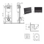Готовое решение Qtap для ванной комнаты: подвесной унитаз Taurus Ultra Quiet 515 x 360 x 350 + комплект инсталляции Nest 4 в 1 (линейная клавиша Matt Black)