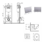 Готовое решение Qtap для ванной комнаты: подвесной унитаз Taurus Ultra Quiet 515 x 360 x 350 + комплект инсталляции Nest 4 в 1 (линейная клавиша Satin)