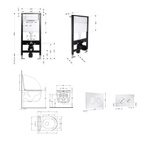 Готовое решение Qtap для ванной комнаты: подвесной унитаз Taurus Ultra Quiet 515 x 360 x 350 + комплект инсталляции Standard (круглая кнопка Chrome)