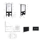 Готовое решение Qtap для ванной комнаты: подвесной унитаз Taurus Ultra Quiet Black 515 x 360 x 350 + комплект инсталляции Standard (круглая кнопка Black)