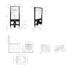 Готовое решение Qtap для ванной комнаты: подвесной унитаз Taurus Ultra Quiet Black 515 x 360 x 350 + комплект инсталляции Standard (круглая кнопка Chrome)