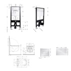 Готове рішення Qtap для ванної кімнати: підвісний унітаз Taurus Ultra Quiet Black 515 x 360 x 350 + комплект інсталяції Standard (лінійна клавіша Chrome)