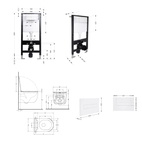 Готовое решение Qtap для ванной комнаты: подвесной унитаз Taurus Ultra Quiet Black 515 x 360 x 350 черный + комплект инсталляции Standard (линейная кнопка White)