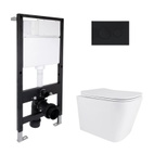 Готовое решение Qtap для ванной комнаты: подвесной унитаз Tern Ultra Quiet 490 x 365 x 325 + комплект инсталляции Standard (круглая кнопка Black)