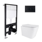 Готовое решение Qtap для ванной комнаты: подвесной унитаз Tern Ultra Quiet 490 x 365 x 325 + комплект инсталляции Standard (линейная кнопка Black)
