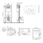 Готовое решение Qtap для ванной комнаты: подвесной унитаз Tern Ultra Quiet 525 x 345 x 360 + комплект инсталляции Nest 4 в 1 (круглая клавиша Chrome)