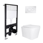 Готовое решение Qtap для ванной комнаты: подвесной унитаз Tern Ultra Quiet 525 x 345 x 360 + комплект инсталляции Standard (круглая кнопка Chrome)