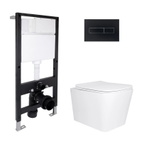 Готовое решение Qtap для ванной комнаты: подвесной унитаз Tern Ultra Quiet 525 x 345 x 360 + комплект инсталляции Standard (линейная кнопка Black)