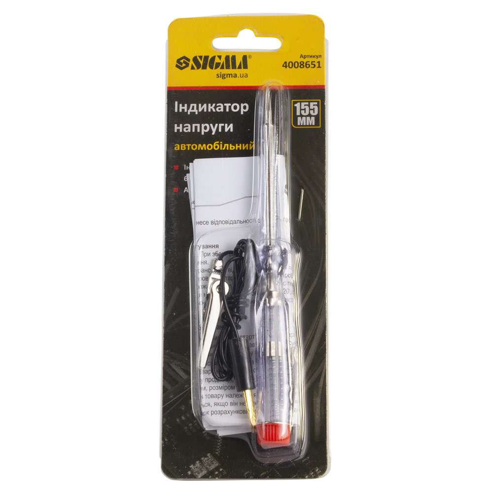 Індикатор напруги автомобільний Sigma 6-24В 155 мм